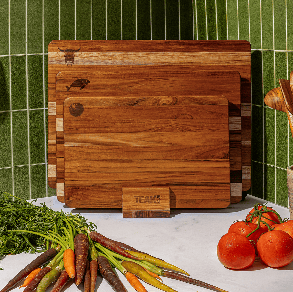 Select Set - Set of 3 kitchen boards with display stand 523