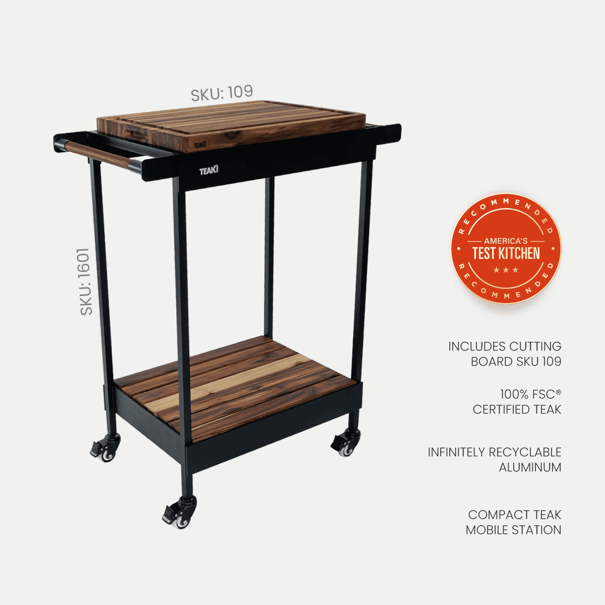 Rover Block Cart (S) — Teak Kitchen Station 1601